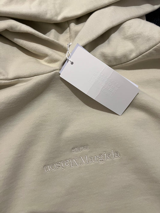 Maison Margiela Upside Down Logo Hoodie Beige