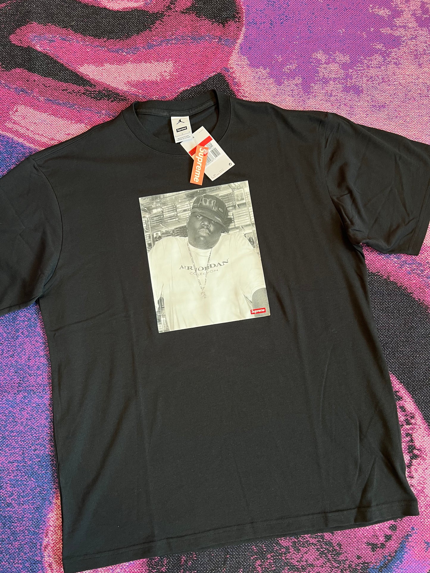 Supreme X Jordan Biggie T-Shirt Black