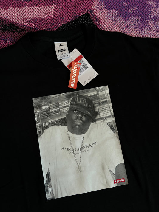 Supreme X Jordan Biggie T-Shirt Black