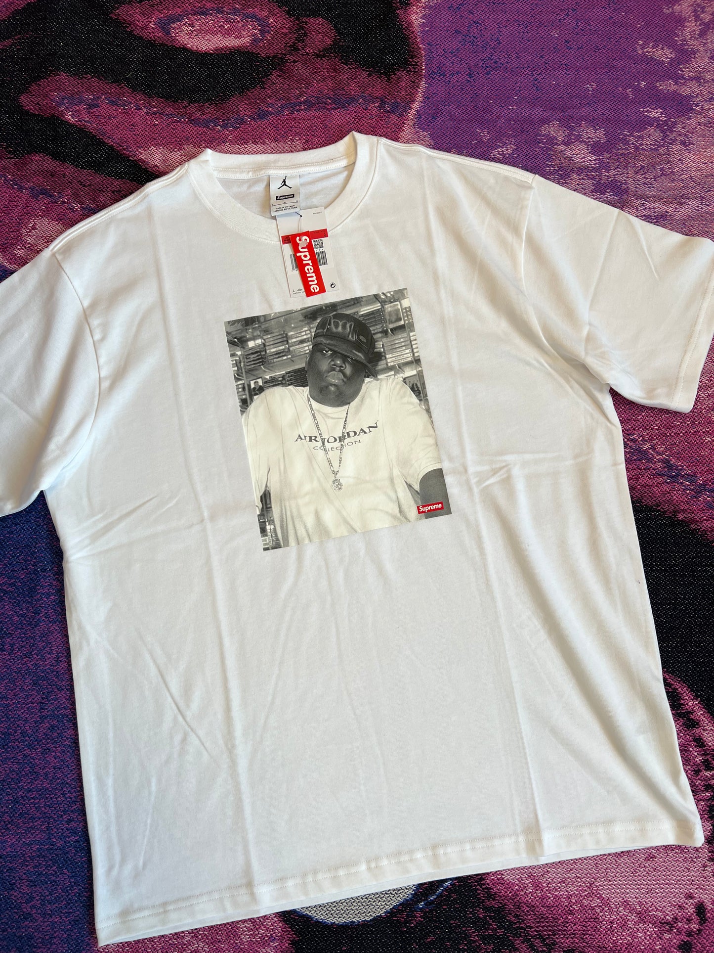 Supreme X Jordan Biggie T-Shirt White