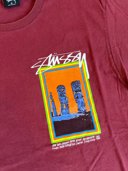 Vintage Stussy Print T-Shirt Red