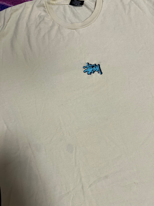 Vintage Stussy Small Logo Graphic T-Shirt White