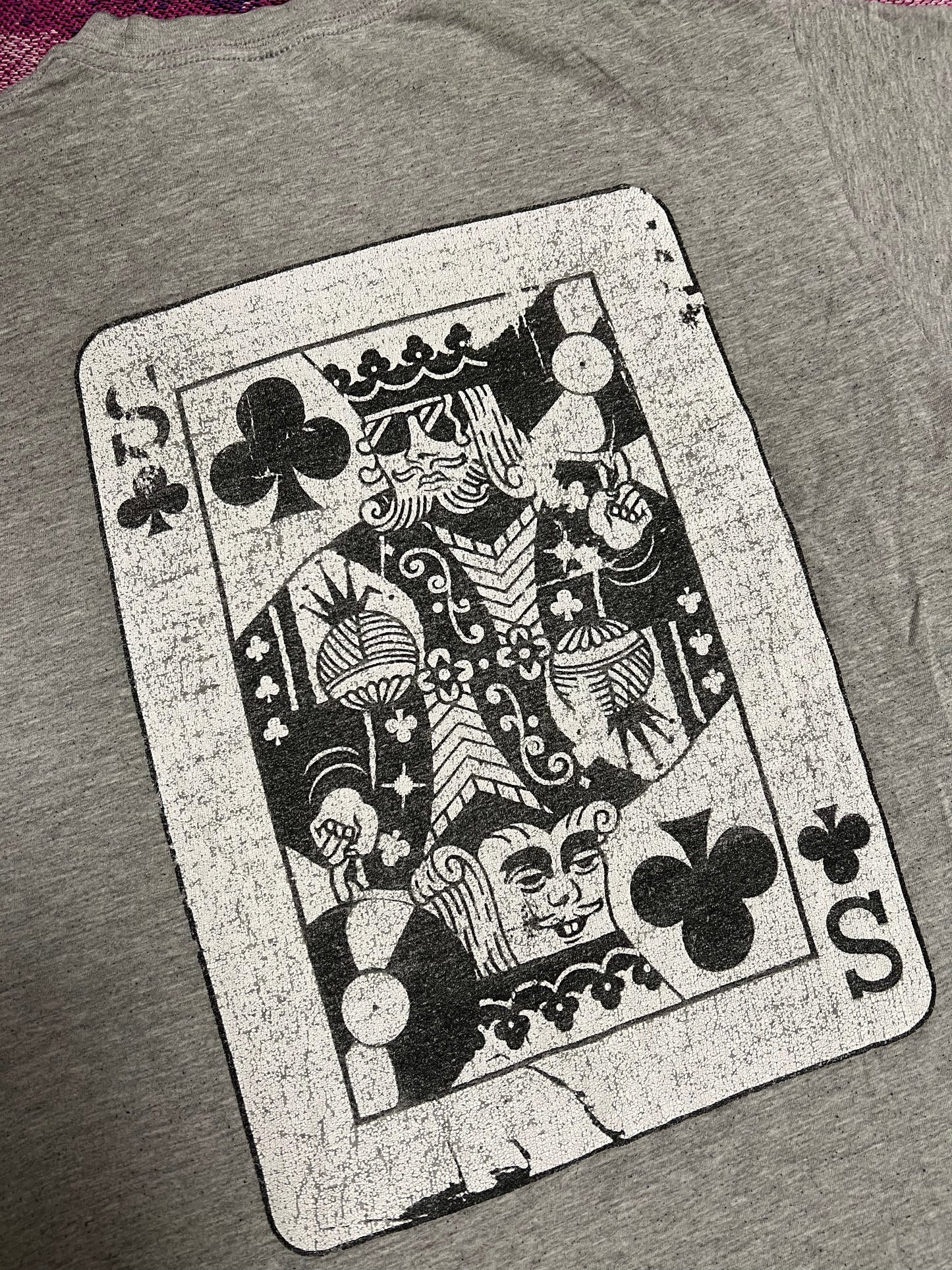 Vintage Stussy Ace Card Design T-Shirt Grey