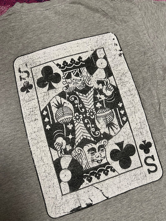 Vintage Stussy Ace Card Design T-Shirt Grey