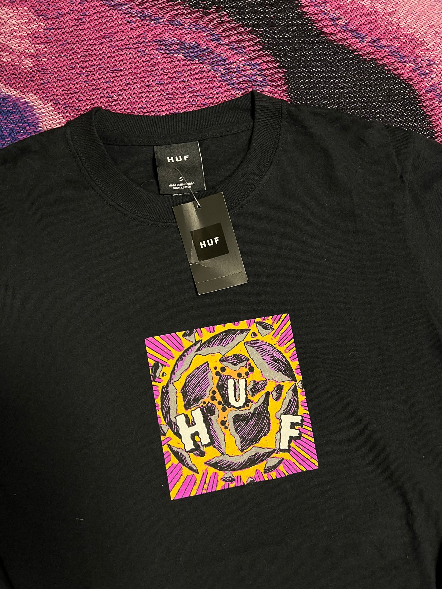 HUF Trippy Chest Print Longsleeve Black