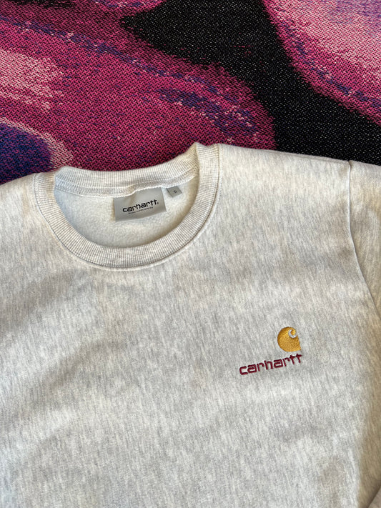 Carhartt WIP American Script Small Logo Crewneck Heather Grey