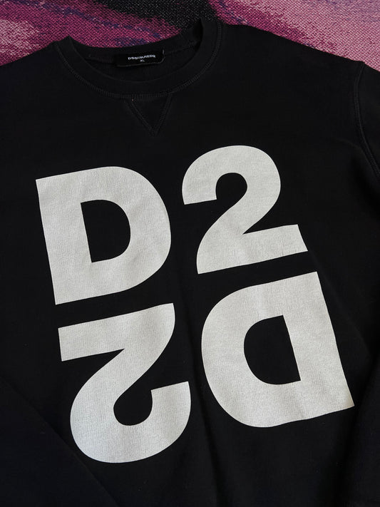 Dsquared2 Chest Print Hoodie Black