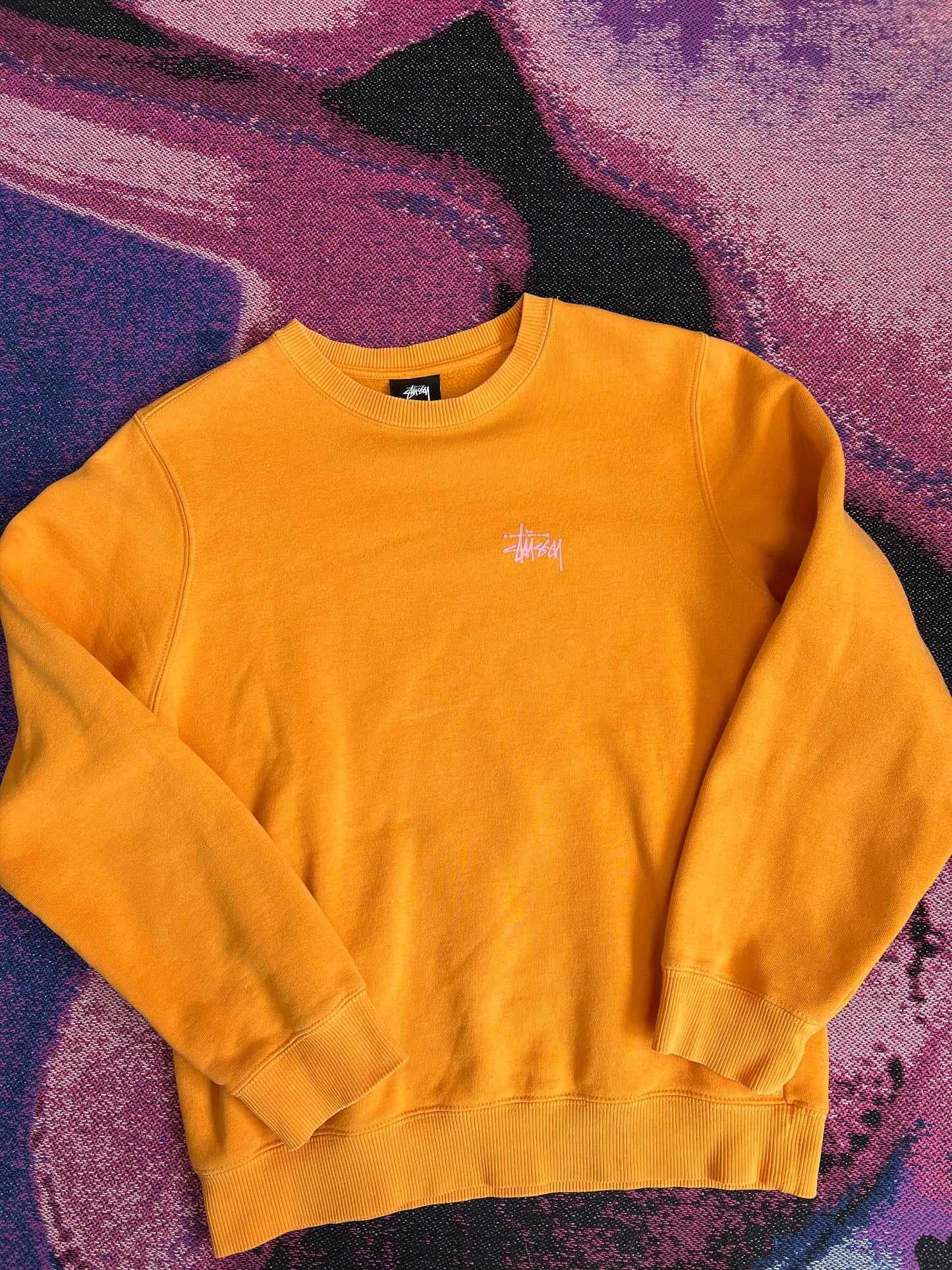 Stussy Tag Logo Crewneck Orange