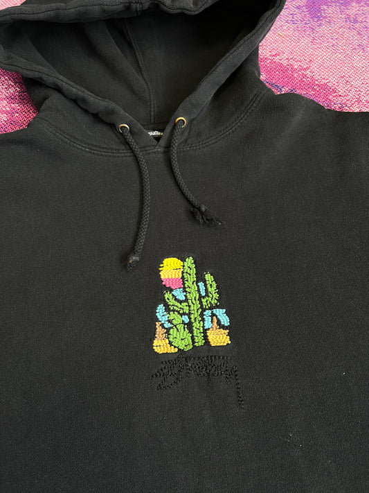 Stussy Cactus Print Hoodie Black