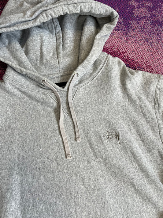 Stussy Small Stock Logo Hoodie Grey