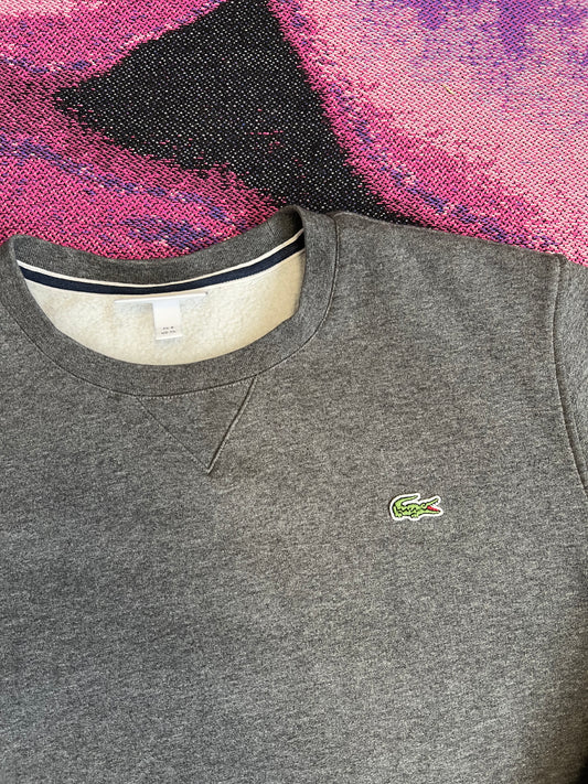 Lacoste Small Logo Chest Crewneck Grey