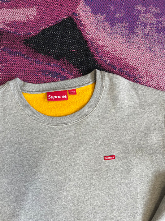 Supreme Small Box Logo Crewneck Grey