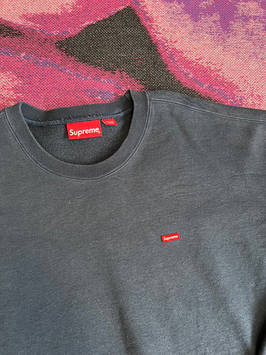 Supreme Small Box Logo Crewneck Navy