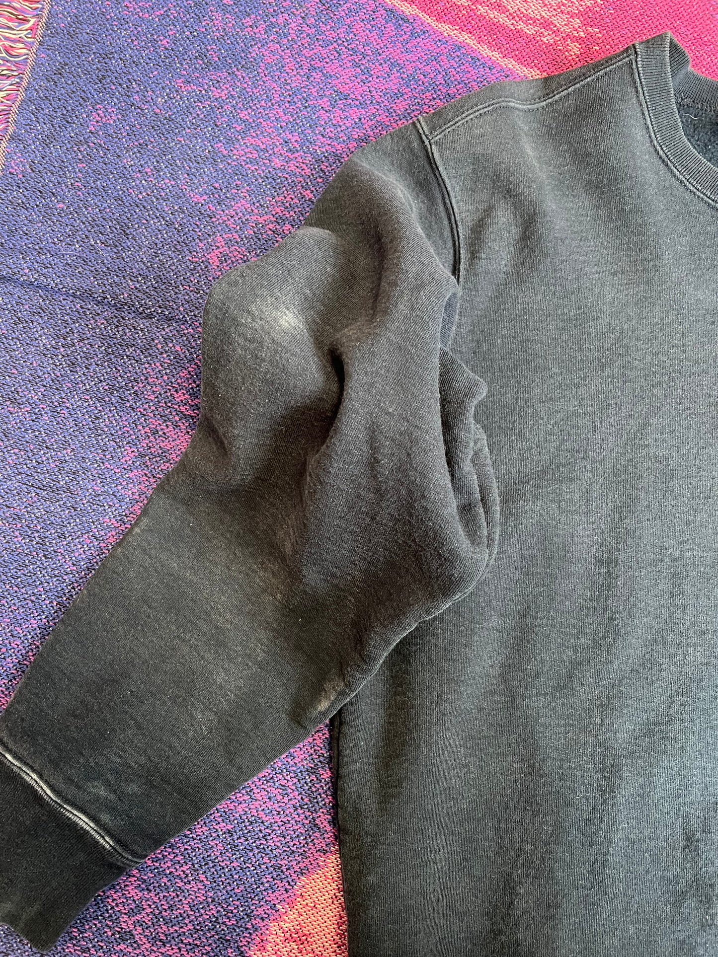 Supreme Small Box Logo Black Crewneck Navy