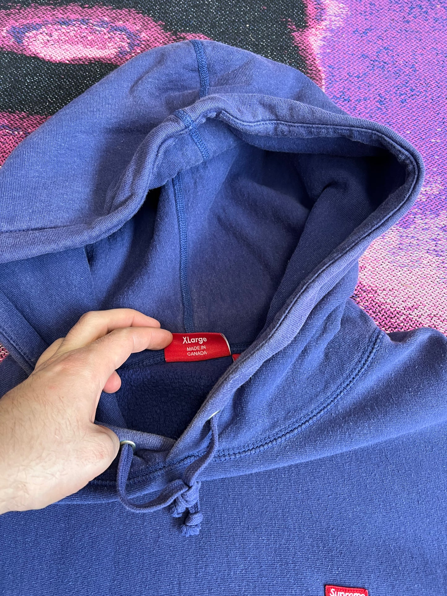 Supreme Small Box Logo Hoodie Blue