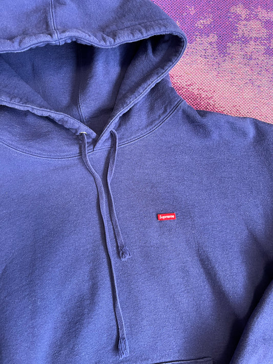 Supreme Small Box Logo Chest Hoodie Blue