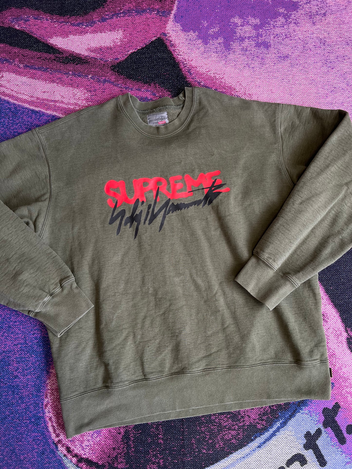 Supreme Y-3 Chest Print Crewneck Khaki