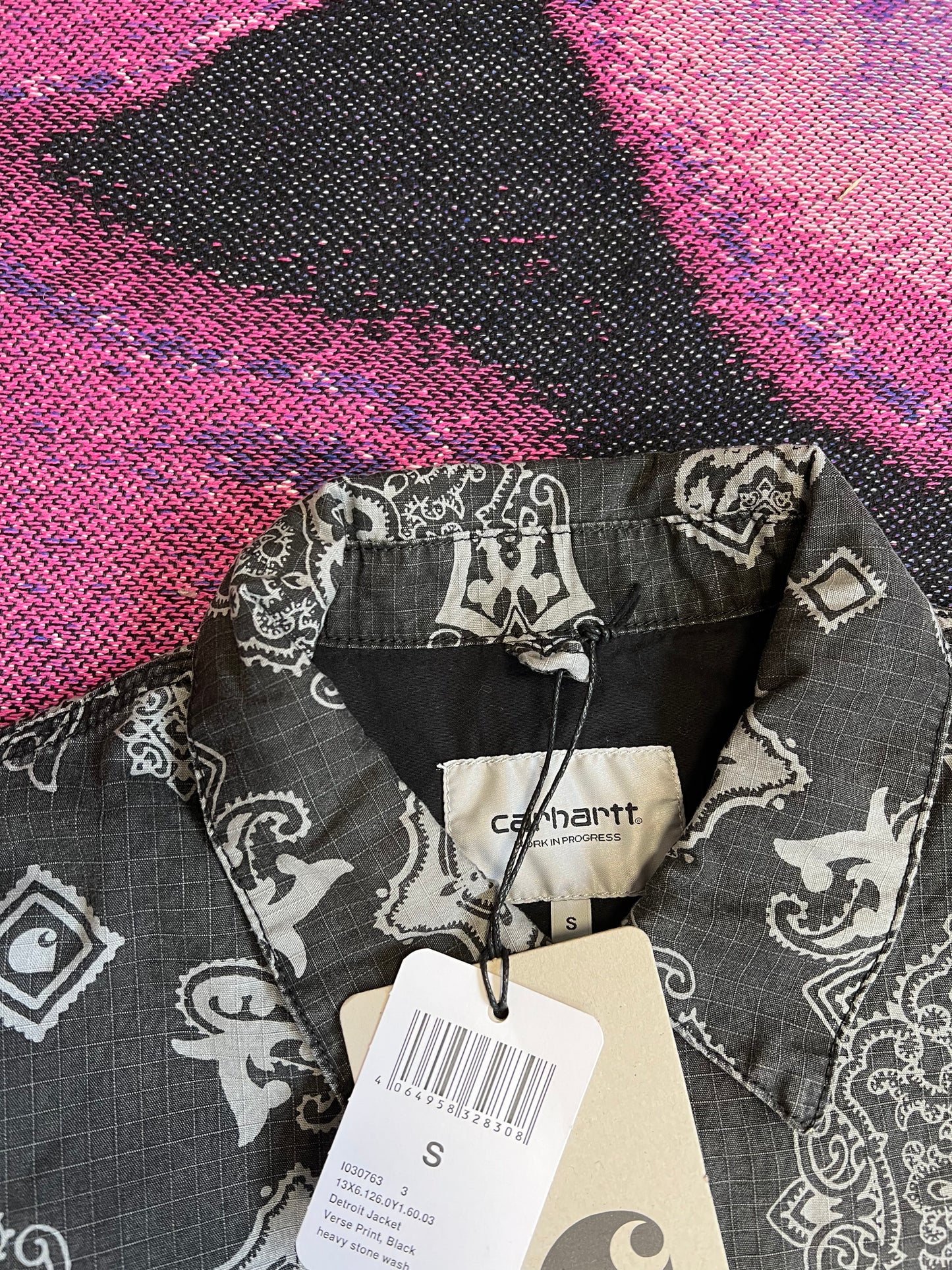Carhartt WIP Detroit Jacket Bandana Print Black