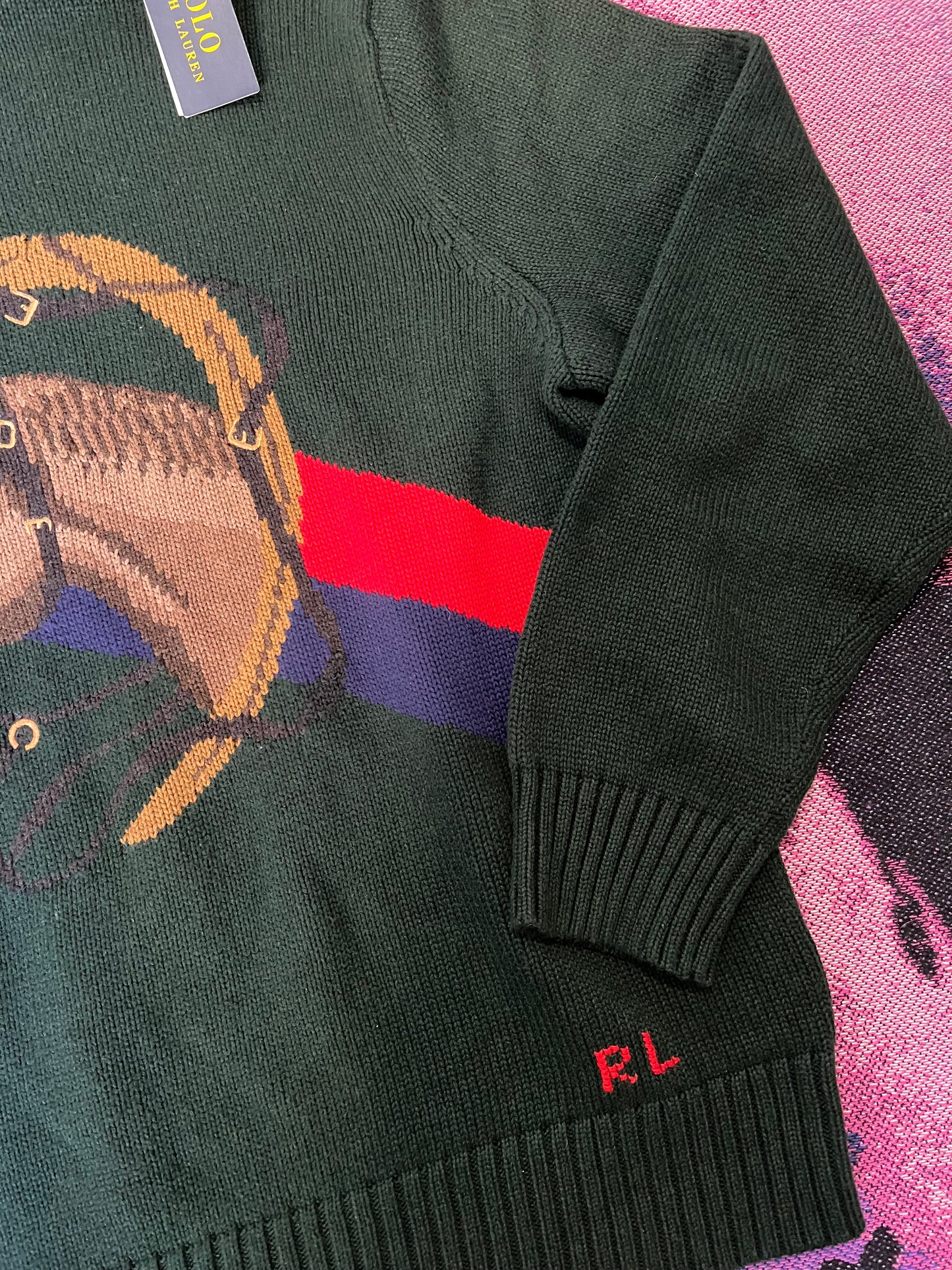 Polo Ralph Lauren Horse Print Sweater Black