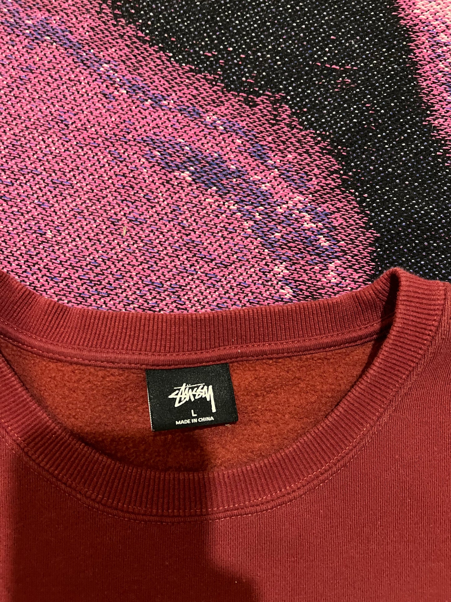 Stussy Tag Logo Crewneck Red
