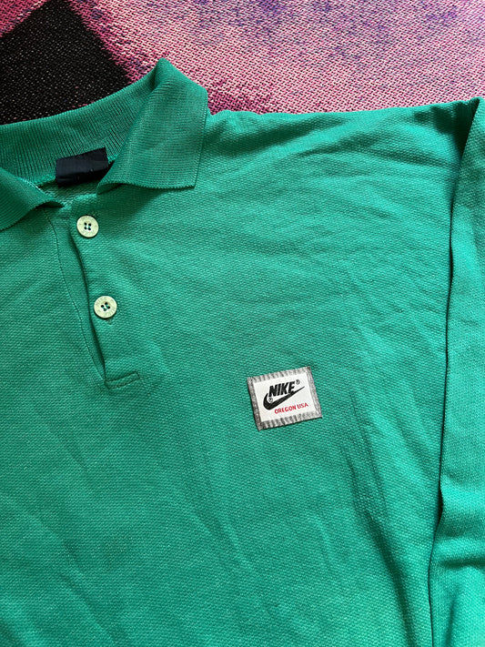 Nike vintage 80s Polo Longsleeve Green