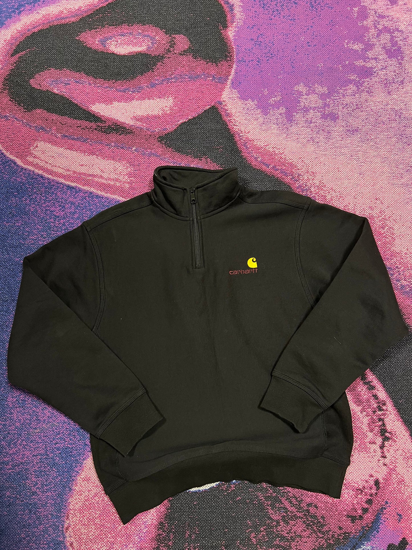 Carhartt 1/4 Zip Up Hoodie Black