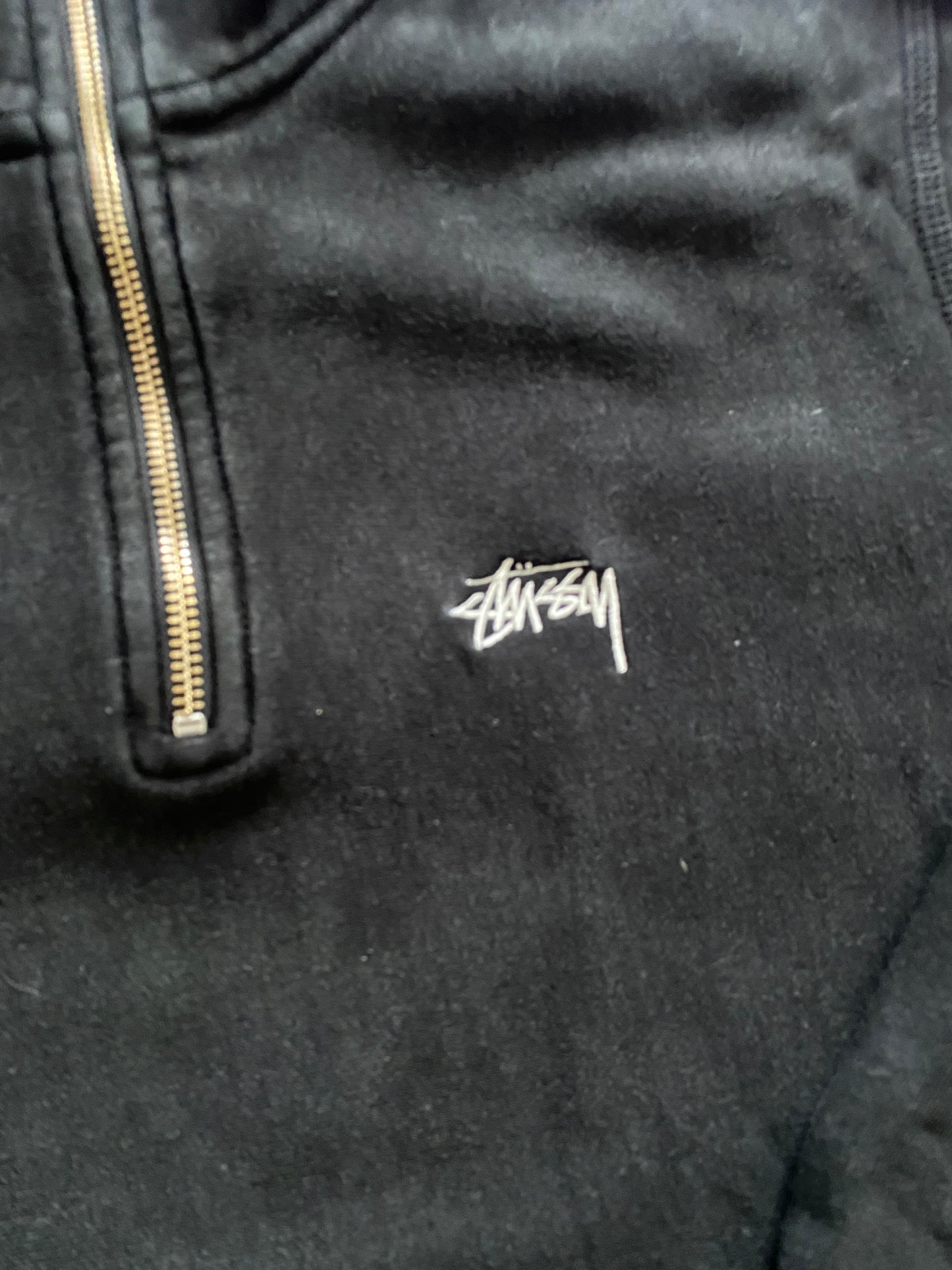 Stussy 1/4 Zip Up Sweatshirt Black