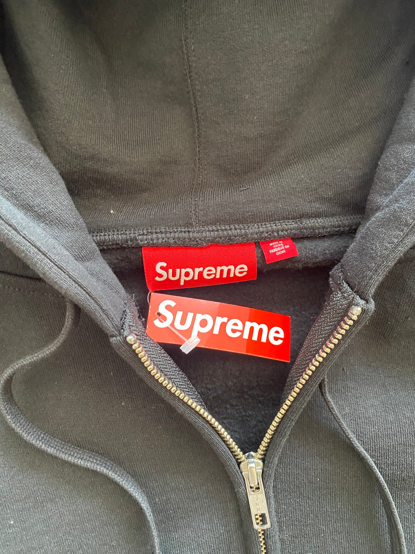 Supreme Big Logo Zip Up Hoodie Black