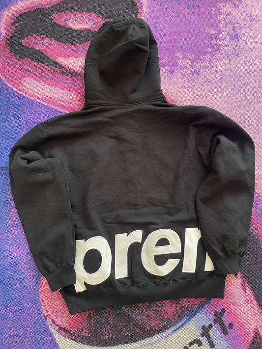 Supreme Big Logo Zip Up Hoodie Black
