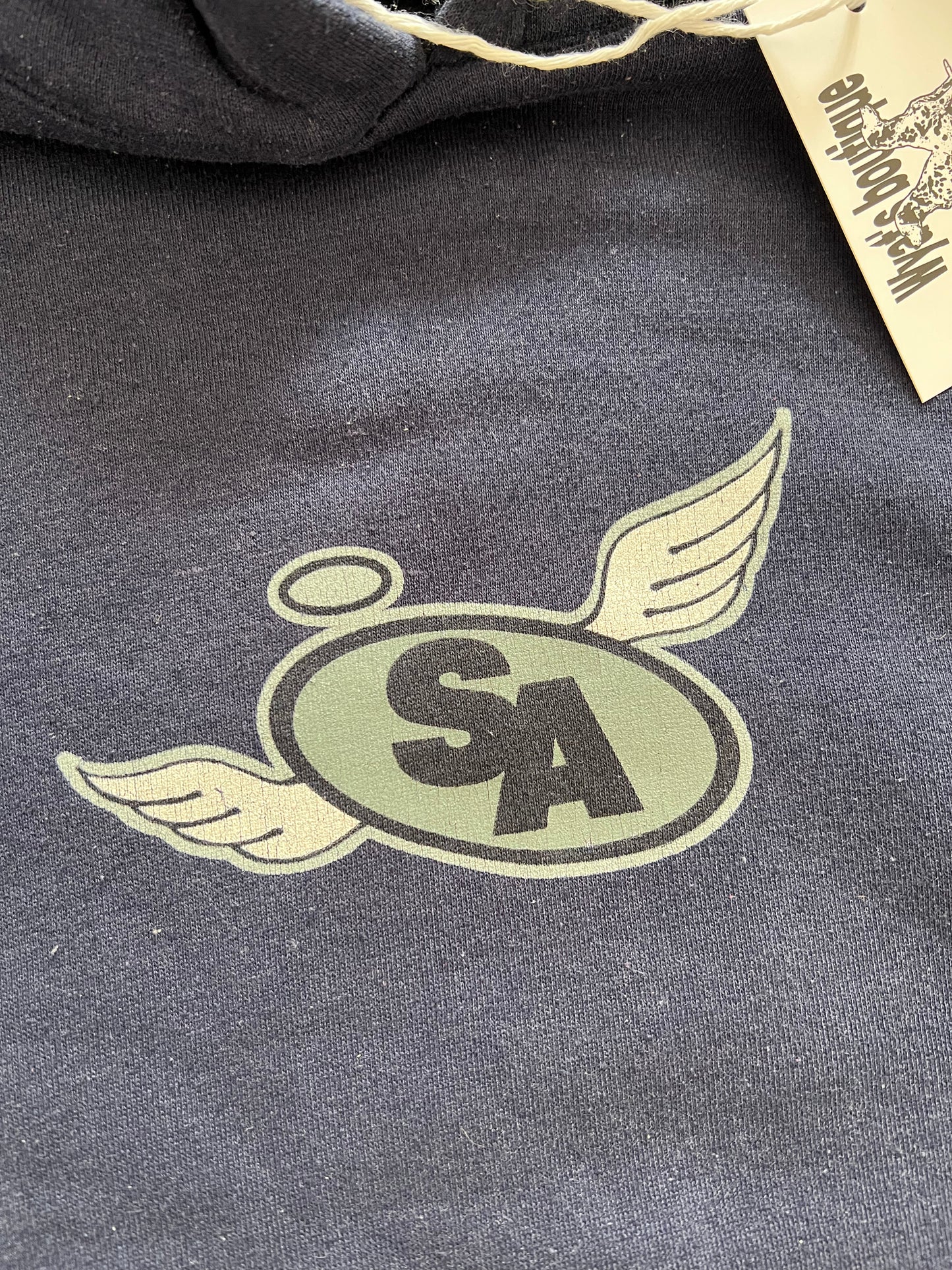 Vintage Stussy 90's Angels Hoodie Blue