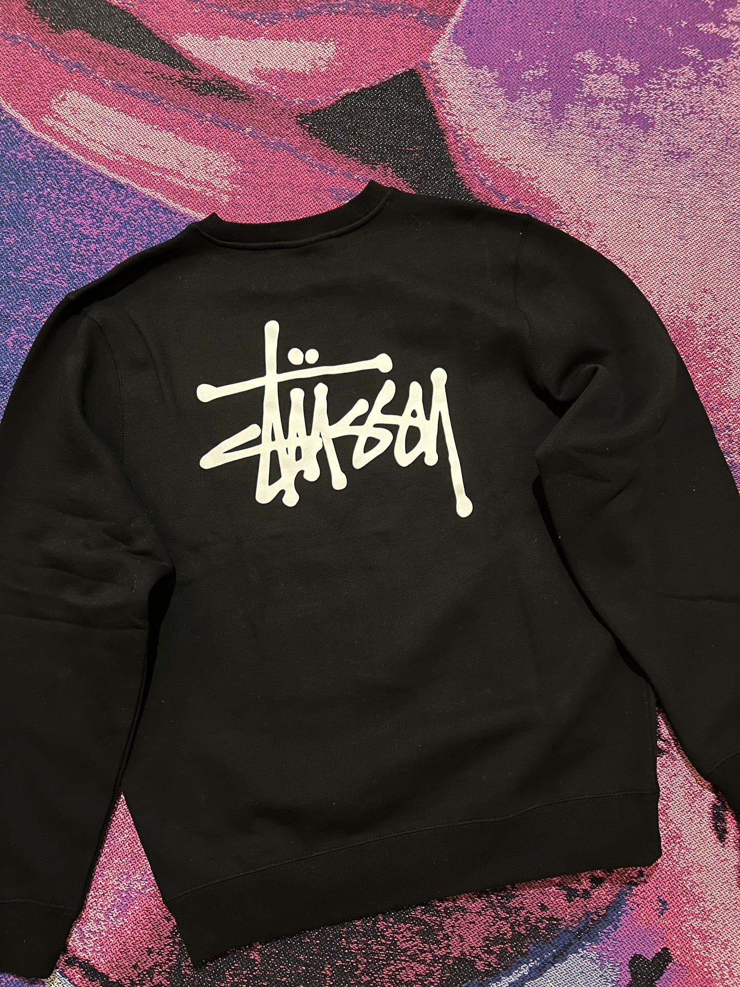 Stussy Basic Logo Crewneck Black