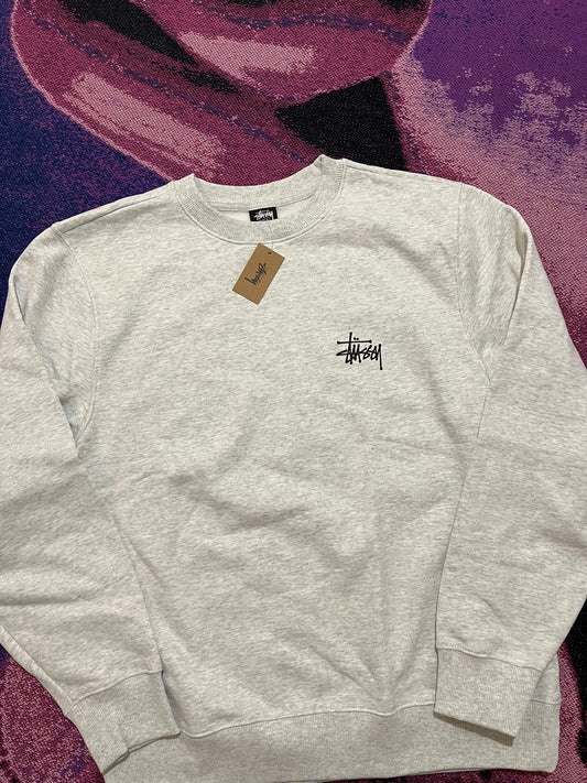 Stussy Basic Logo Crewneck Heather Grey