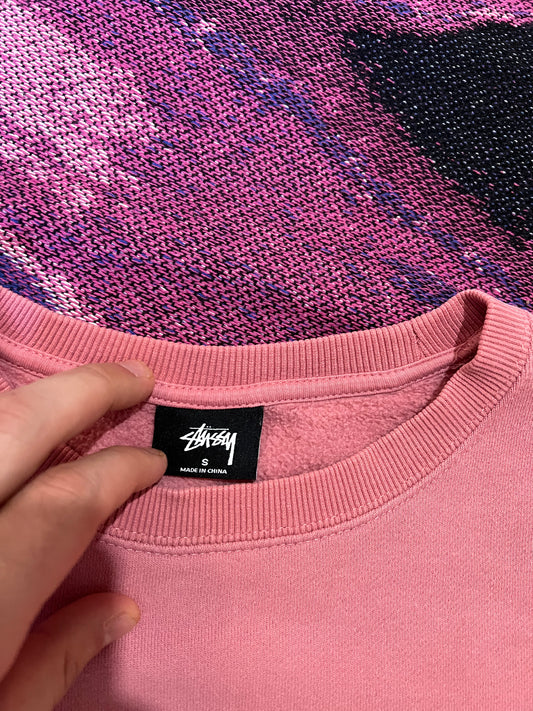 Stussy International Basic Logo Crewneck Pink