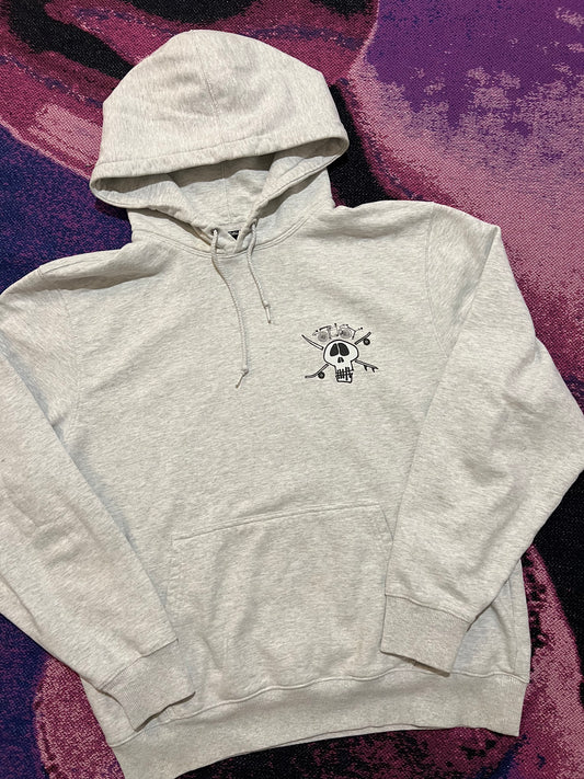 Stussy Surf Skate Skull Hoodie Heather Gray