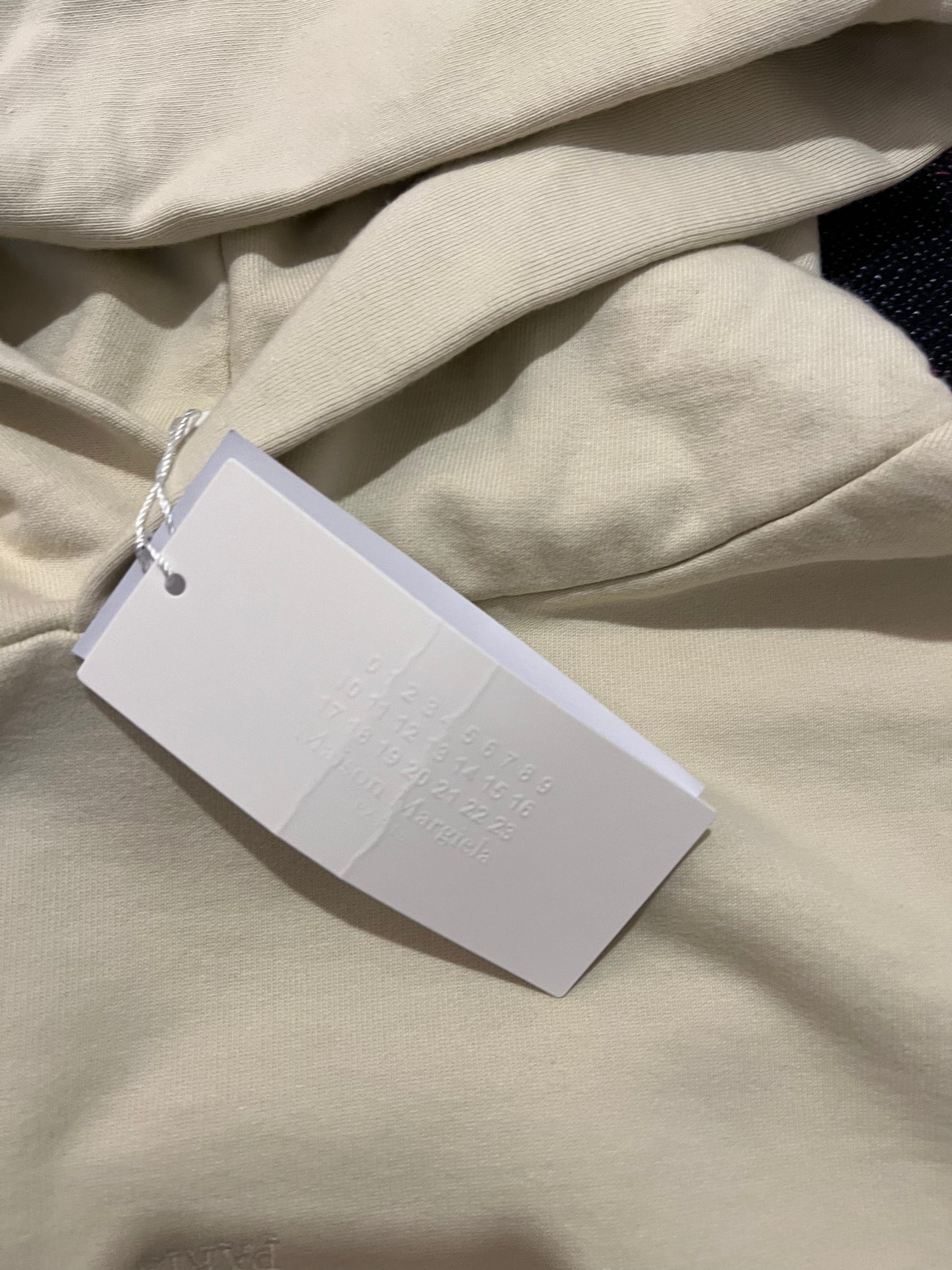 Maison Margiela Upside Down Logo Hoodie Beige
