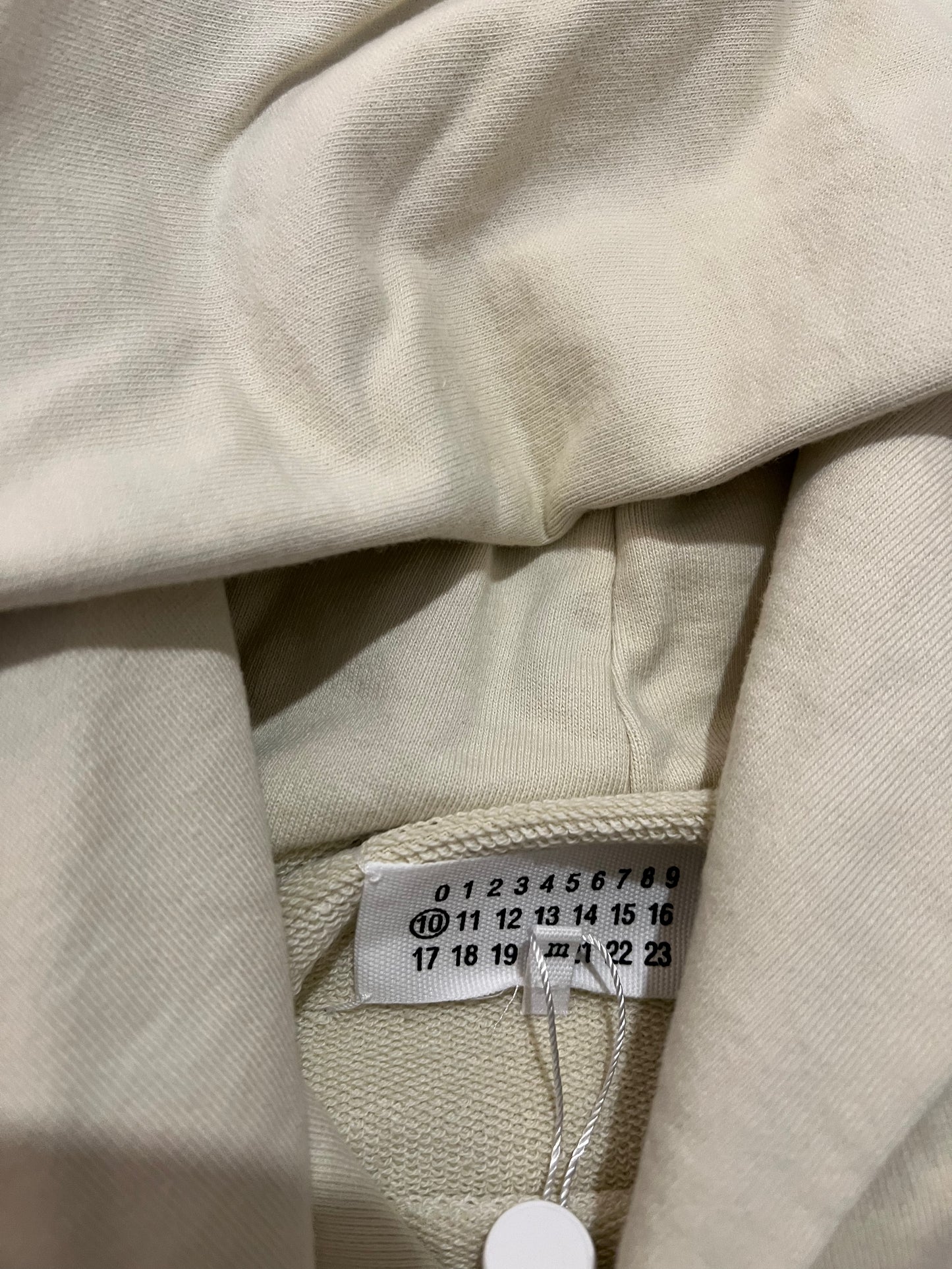 Maison Margiela Upside Down Logo Hoodie Beige