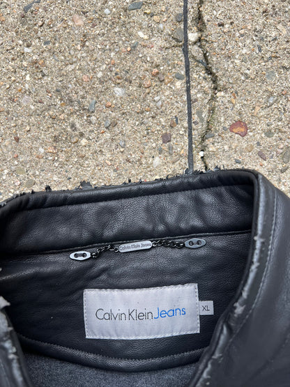 Calvin Klein Jeans Womens Leather Jacket