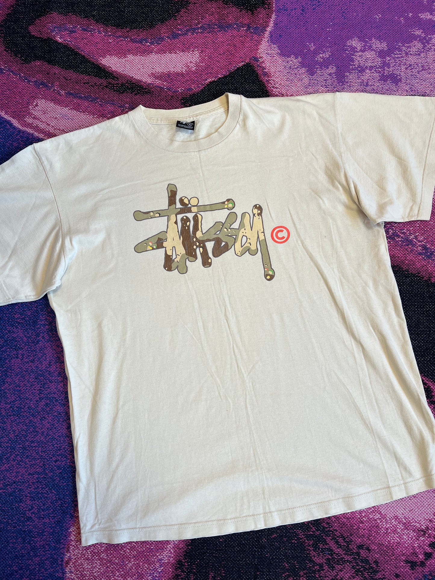 Stussy Y2K Camo T-Shirt White