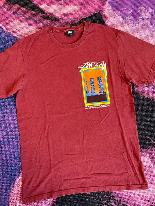 Vintage Stussy Print T-Shirt Red