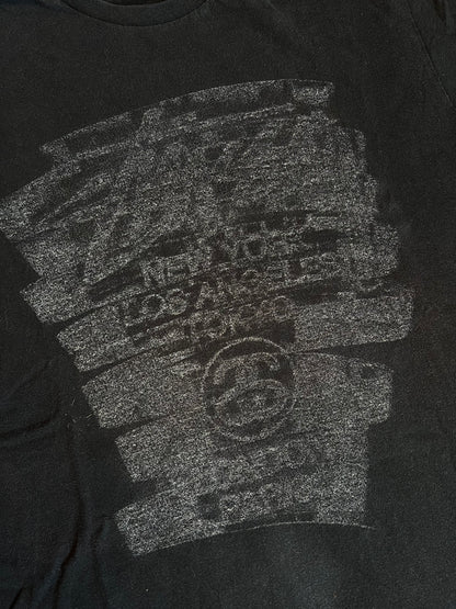 Vintage Stussy Front Design T-Shirt Black