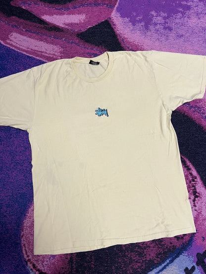 Vintage Stussy Small Logo Graphic T-Shirt White