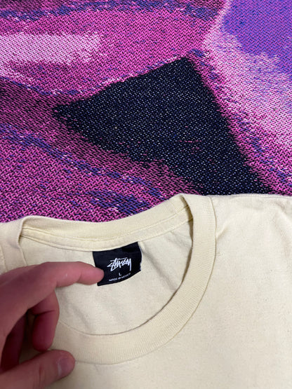 Vintage Stussy Small Logo Graphic T-Shirt White