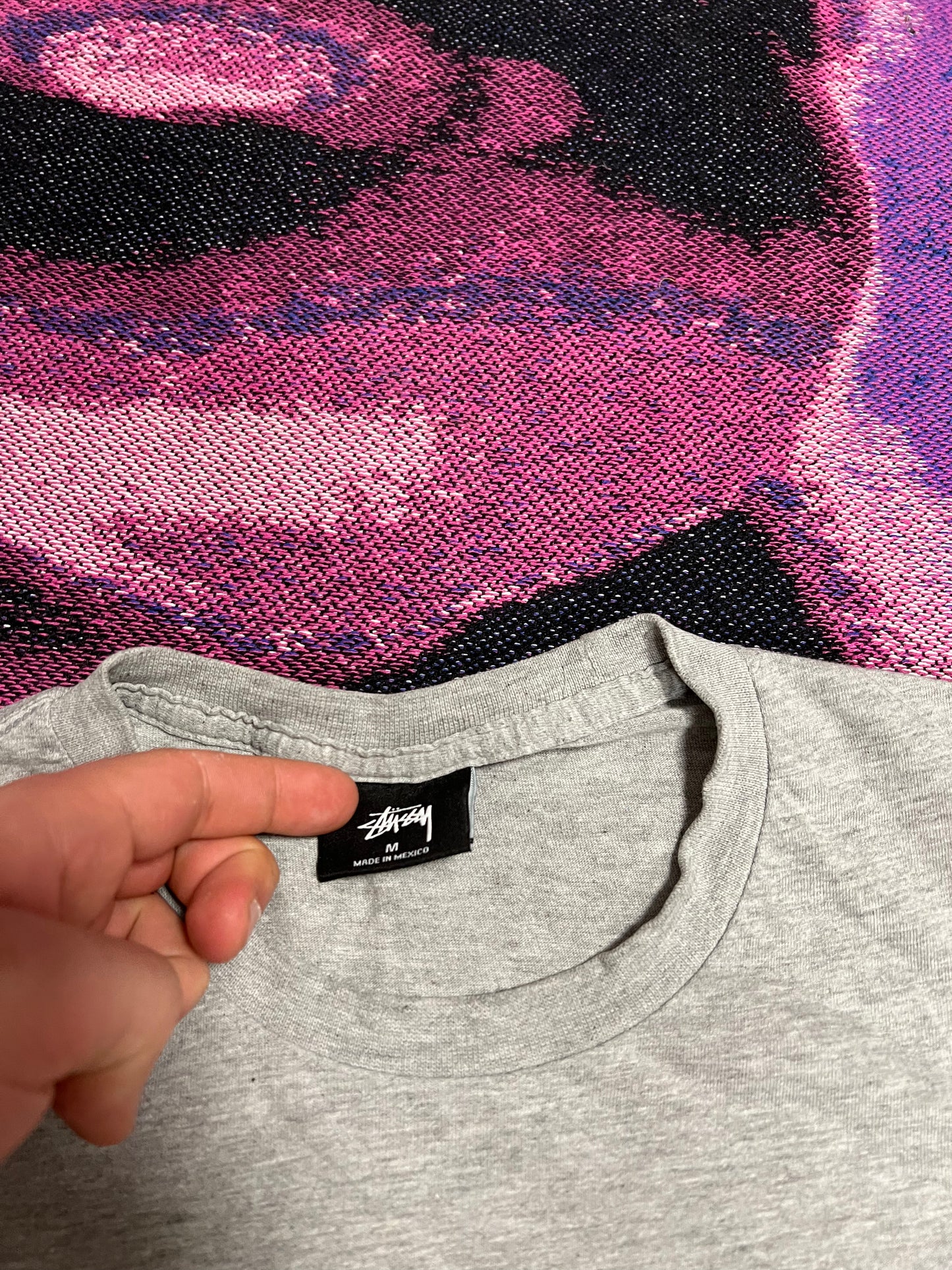 Vintage Stussy Circle Logo T-Shirt Grey