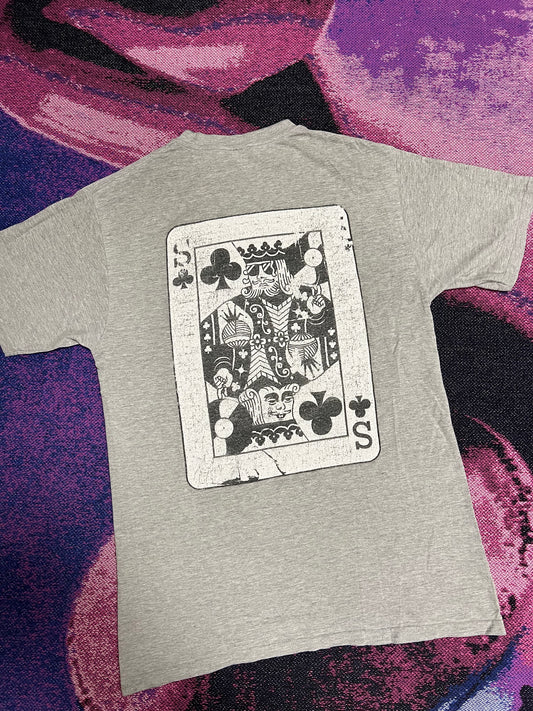 Vintage Stussy Ace Card Design T-Shirt Grey