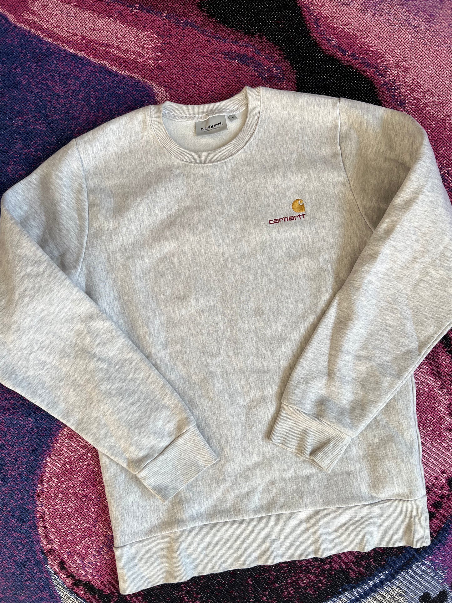Carhartt WIP American Script Small Logo Crewneck Heather Grey