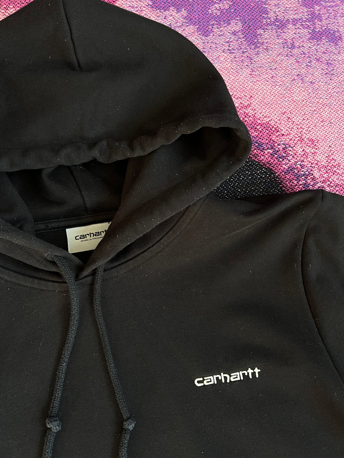 Carhartt WIP Script Logo Small Hoodie Black