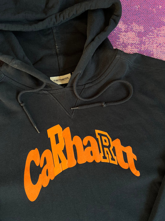 Carhartt WIP Orange Print Carhartt Hoodie Black