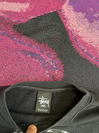 Stussy Rasta Print Crewneck Black S