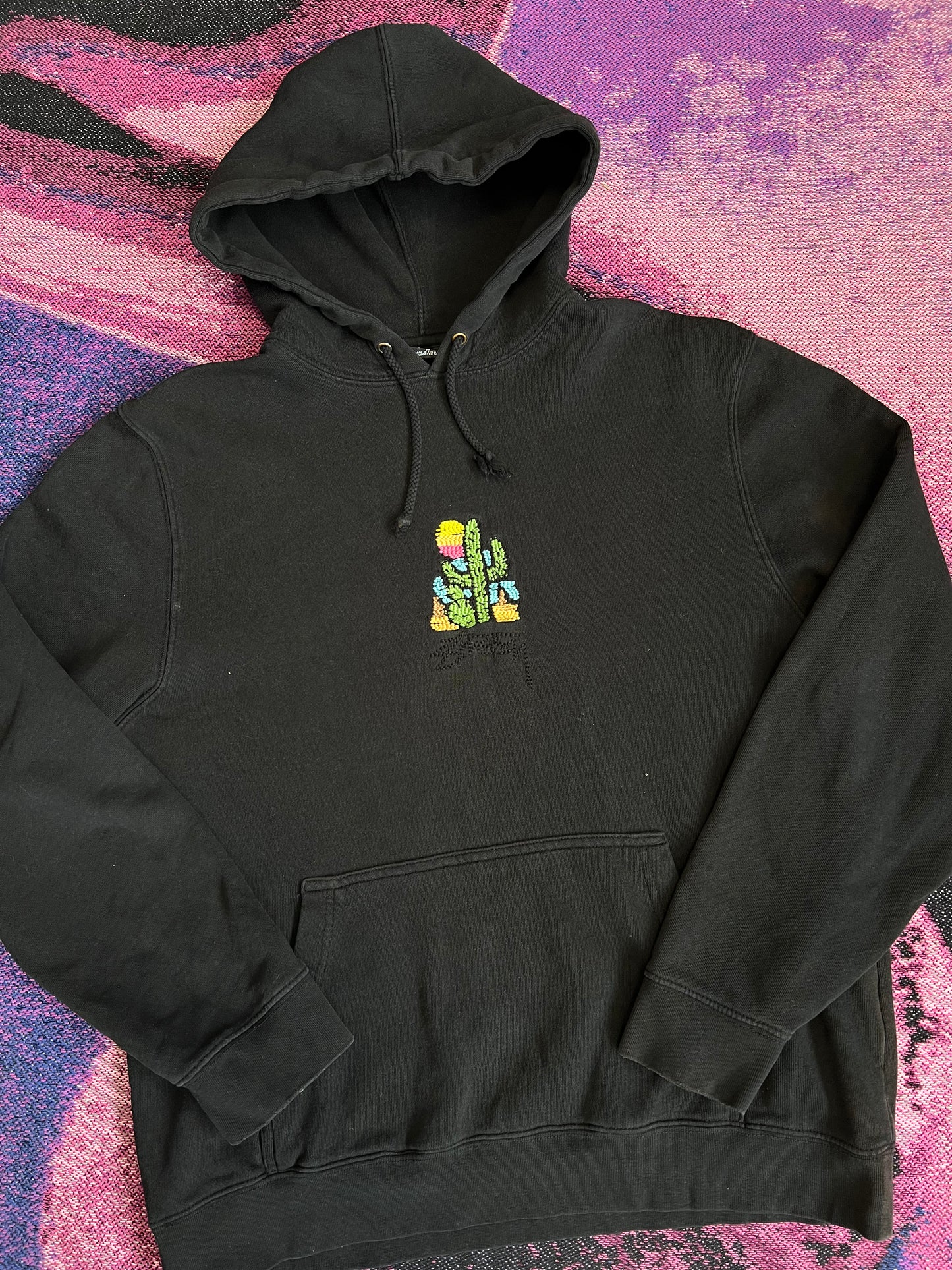 Stussy Cactus Print Hoodie Black