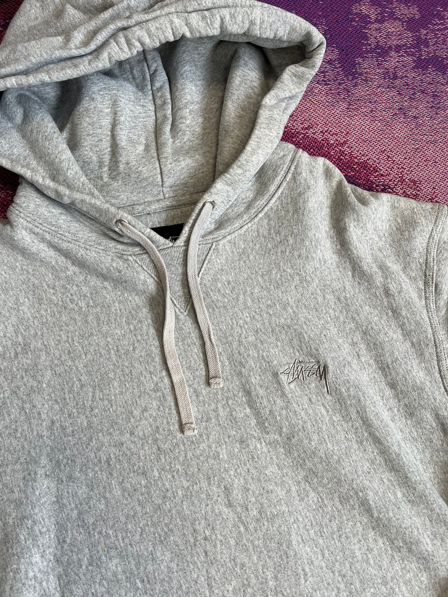 Stussy Small Stock Logo Hoodie Grey